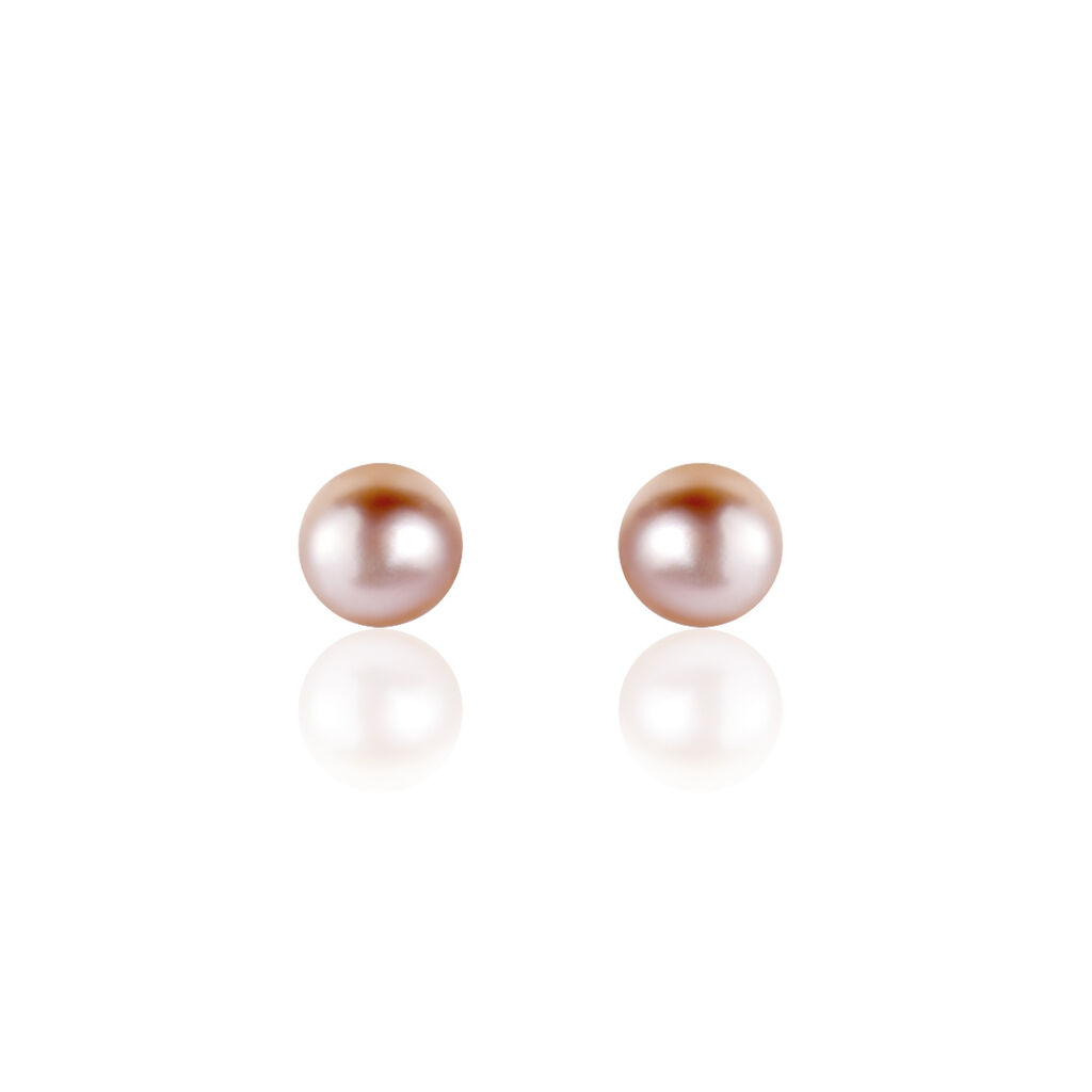 Boucles D'oreilles Puces Ursulina Or Jaune Perle De Culture - Clous d'oreilles Femme | Histoire d’Or