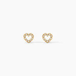 Boucles D'oreilles Puces Eily Or Jaune Oxyde De Zirconium - Clous d'oreilles Famille | Histoire d&rsquo;Or