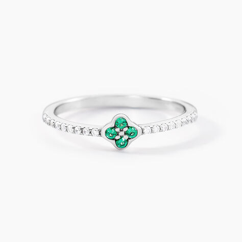 Bague Clova Argent Blanc Pierre De Synthese Oxyde De Zirconium - Bagues avec pierre Femme | Histoire d&rsquo;Or