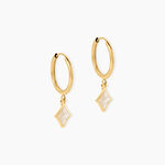 Creoles Lucky Gems Or Jaune Nacre - Boucles d'oreilles cr&eacute;oles Femme | Histoire d&rsquo;Or