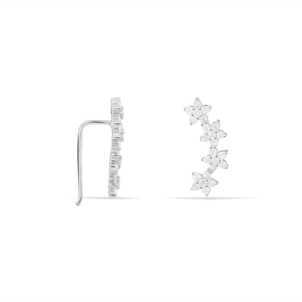 Boucles D'oreilles Grimpantes Sohalia Argent Blanc Oxyde De Zirconium - Boucles d'oreilles fantaisie Femme | Histoire d&rsquo;Or