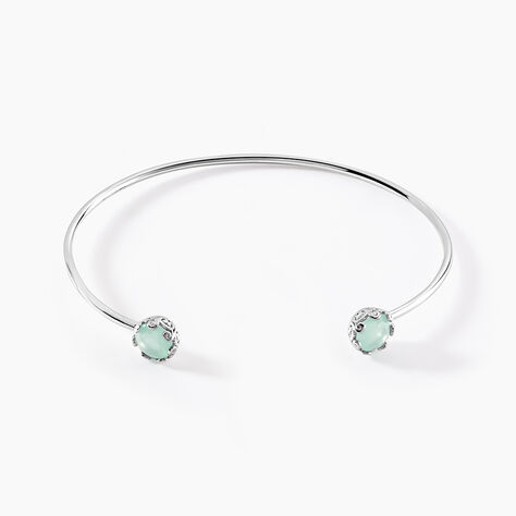 Bracelet Jonc Allyn Argent Blanc Verre - Bracelets joncs Femme | Histoire d&rsquo;Or