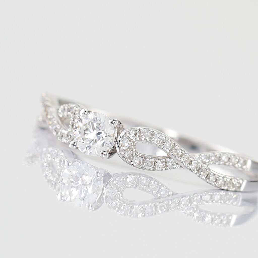 Bague Solitaire Livia Or Blanc Diamant - Bagues solitaires Femme | Histoire d&rsquo;Or