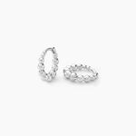 Cr&eacute;oles Safana Argent Blanc - Boucles d'oreilles cr&eacute;oles Femme | Histoire d&rsquo;Or