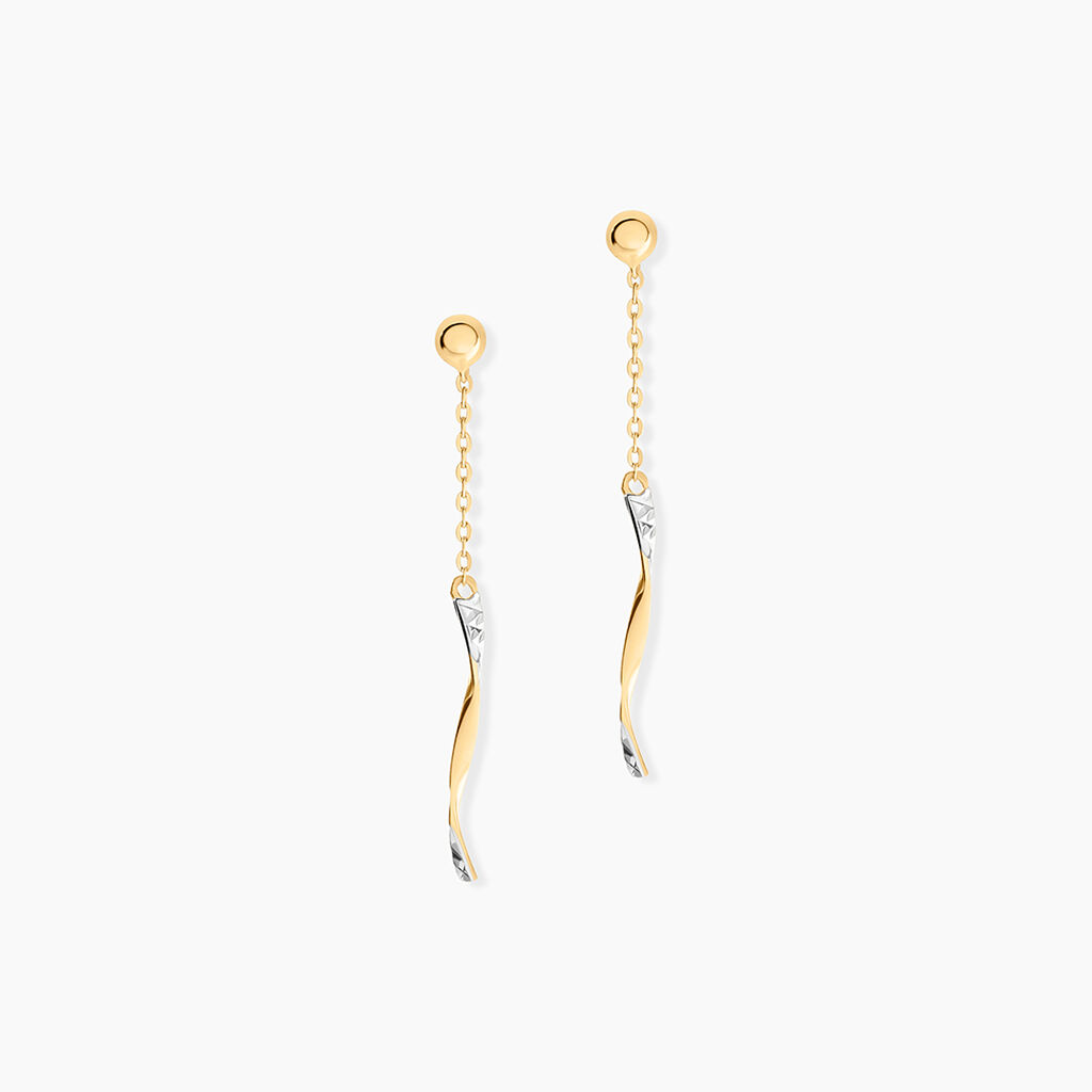 Boucles D'Oreilles Pendantes Marcelino Or Bicolore - Boucles d'oreilles pendantes Femme | Histoire d’Or