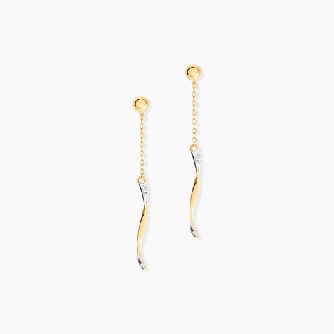 Boucles D'Oreilles Pendantes Marcelino Or Bicolore - Boucles d'oreilles pendantes Femme | Histoire d’Or