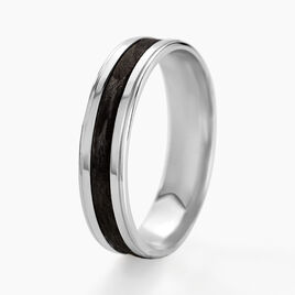 Alliance Dorianne Ruban Plat Argent Blanc - Alliances Homme | Histoire d’Or