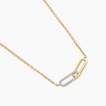 Collier Graphic Lines Argent Dor&eacute; A L'Or 750/1000 Oxyde De Zirconium - Colliers Femme | Histoire d&rsquo;Or