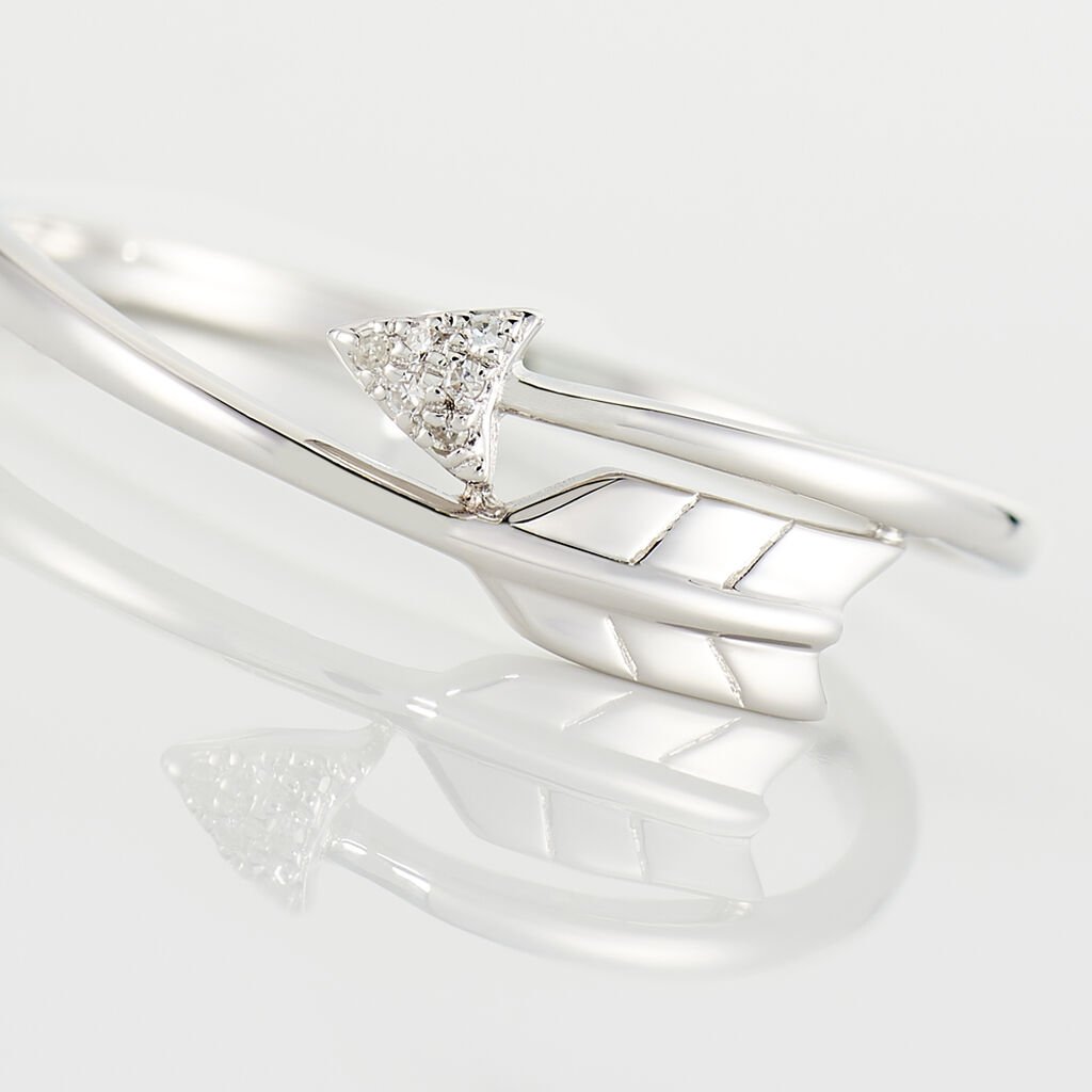 Bague Fleche Or Blanc Diamant - Bagues avec pierre Femme | Histoire d&rsquo;Or