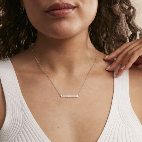 Collier Ulysses Argent Blanc Oxyde De Zirconium - Colliers fantaisie Femme | Histoire d’Or