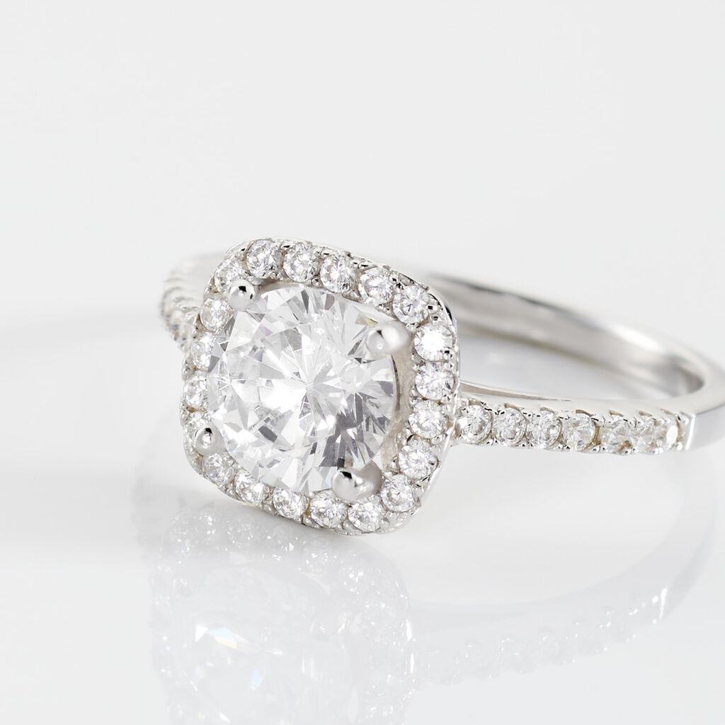 Bague Solitaire Soa Argent Blanc Oxyde De Zirconium - Bagues solitaires Femme | Histoire d’Or