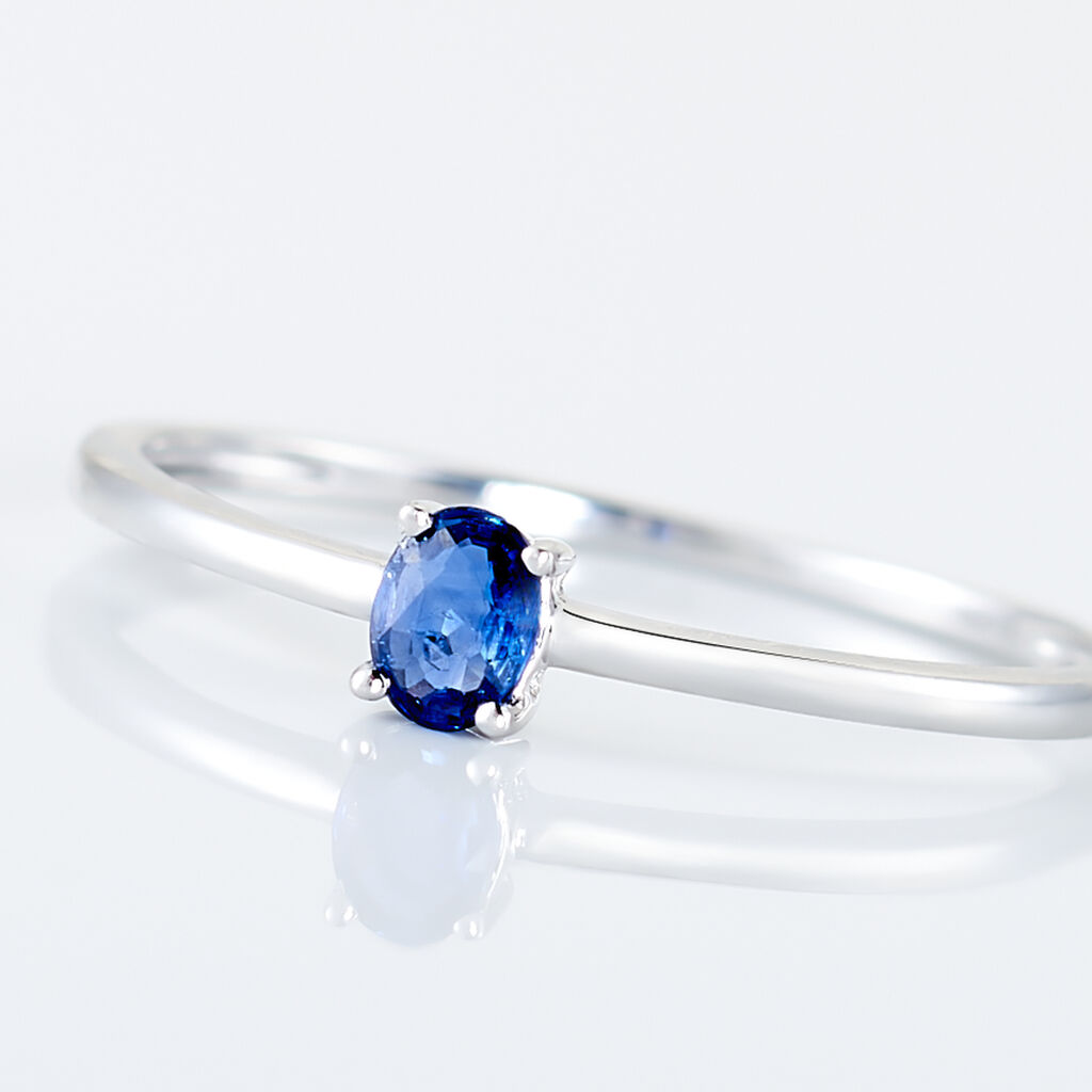 Bague Solitaire Dota Or Blanc Saphir - Bagues solitaires Femme | Histoire d’Or