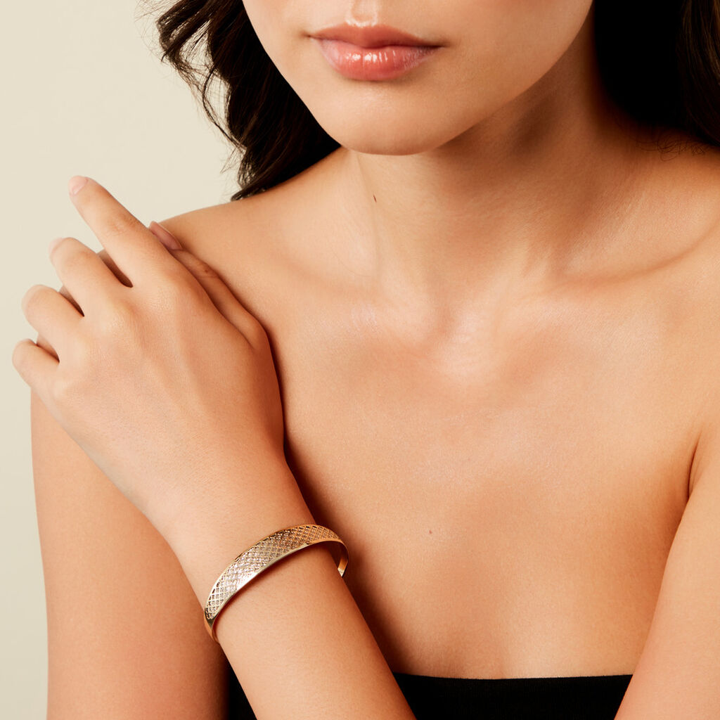 Bracelet Jonc Adonijah Or Bicolore - Bracelets joncs Femme | Histoire d’Or