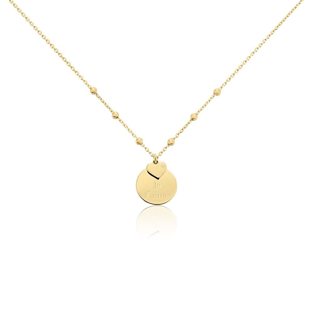 Collier Vintage Or 18k Maille Marseillaise Avec Billes Coulissantes - Occasion