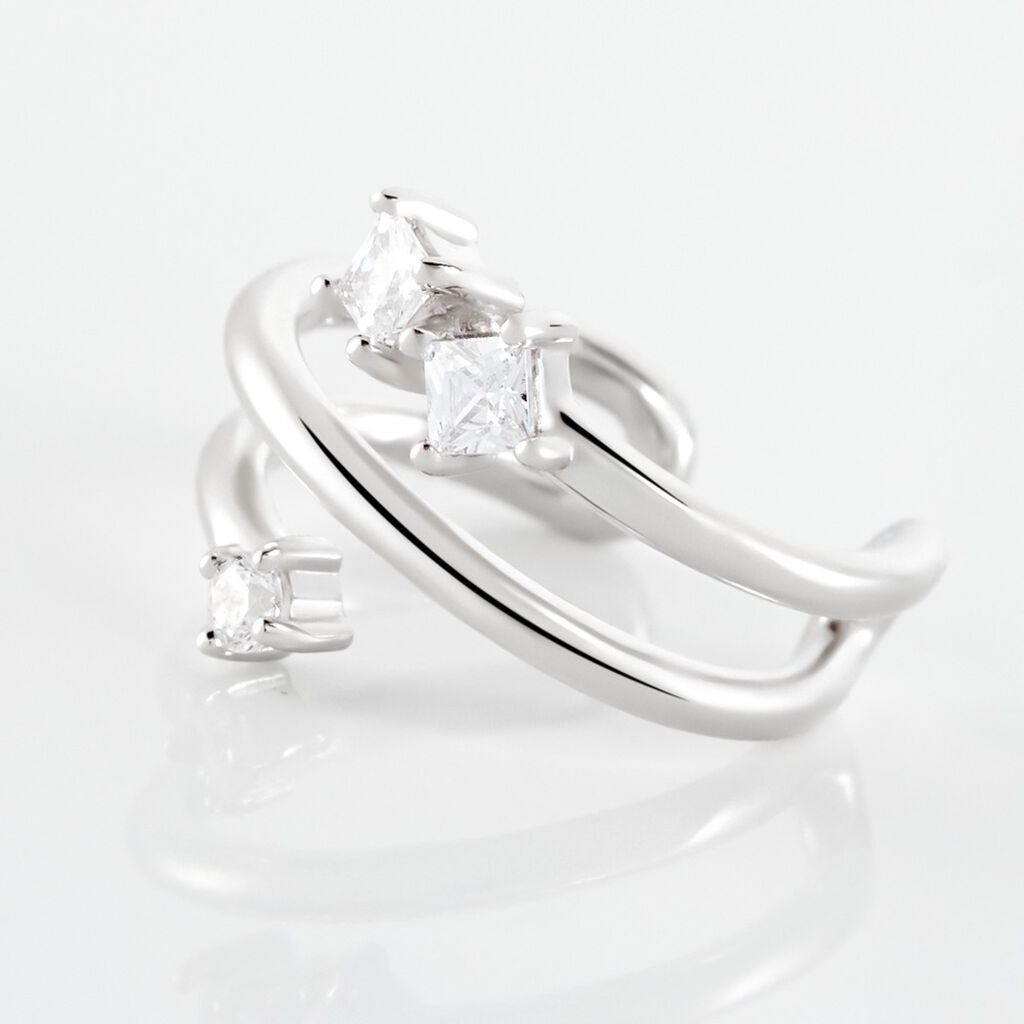 Bague D'hélix Unitaire Amada Argent Blanc Oxyde De Zirconium - Boucles d'oreilles fantaisie Femme | Histoire d’Or