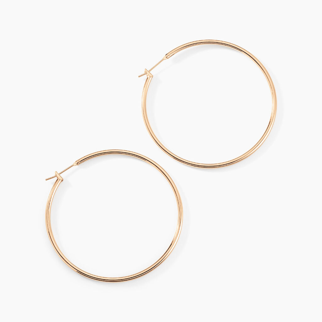 Cr&eacute;oles Ada Lisse Plaqu&eacute; Or Jaune - Boucles d'oreilles cr&eacute;oles Femme | Histoire d&rsquo;Or