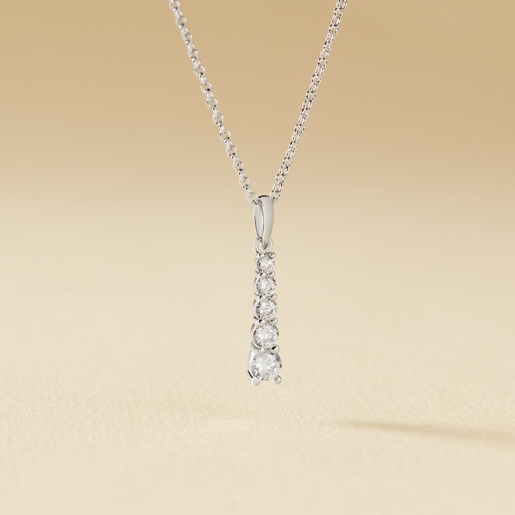 Collier Henriet Argent Blanc Oxyde De Zirconium - Colliers fantaisie Femme | Histoire d’Or