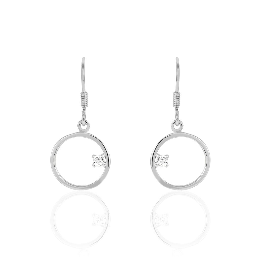 Boucles D’oreilles Pendantes Anas Argent Blanc Oxyde De Zirconium