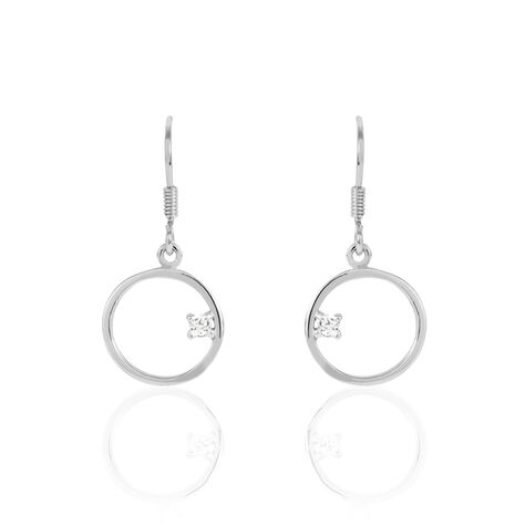 Boucles D'oreilles Pendantes Anas Argent Blanc Oxyde De Zirconium - Boucles d'oreilles fantaisie Femme | Histoire d’Or