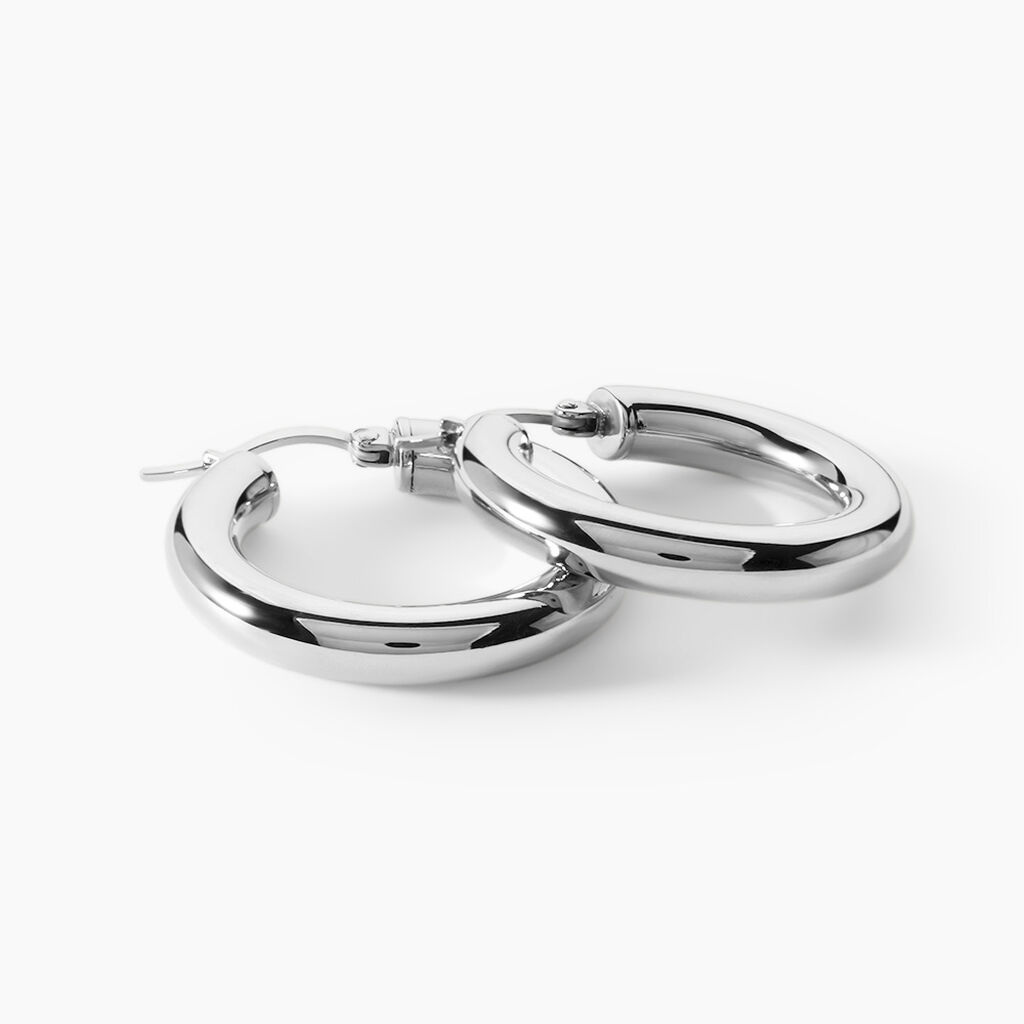 Cr&eacute;oles Adama Acier Blanc - Boucles d'oreilles cr&eacute;oles Femme | Histoire d&rsquo;Or