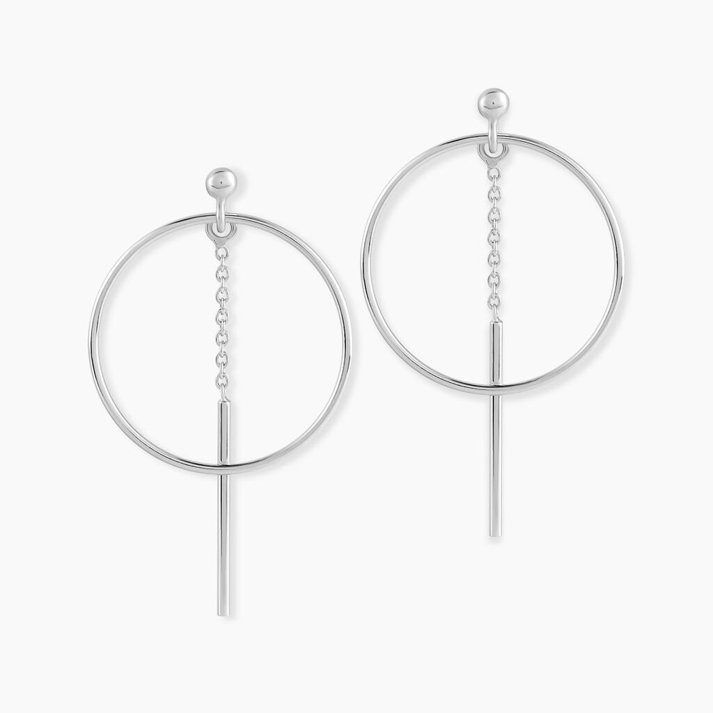 Boucles D'oreilles Pendantes Enissa Argent Blanc - Boucles d'oreilles fantaisie Femme | Histoire d’Or