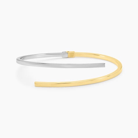 Bracelet Jonc Loise 2 Fils Carres Or Bicolore - Bracelets joncs Femme | Histoire d&rsquo;Or