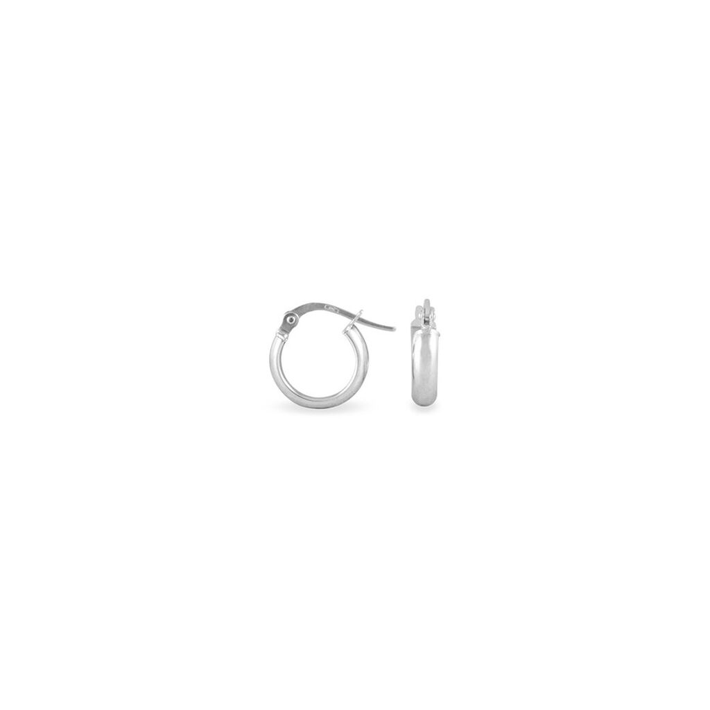 Créoles Shalana Or Blanc - Boucles d'oreilles créoles Femme | Histoire d’Or