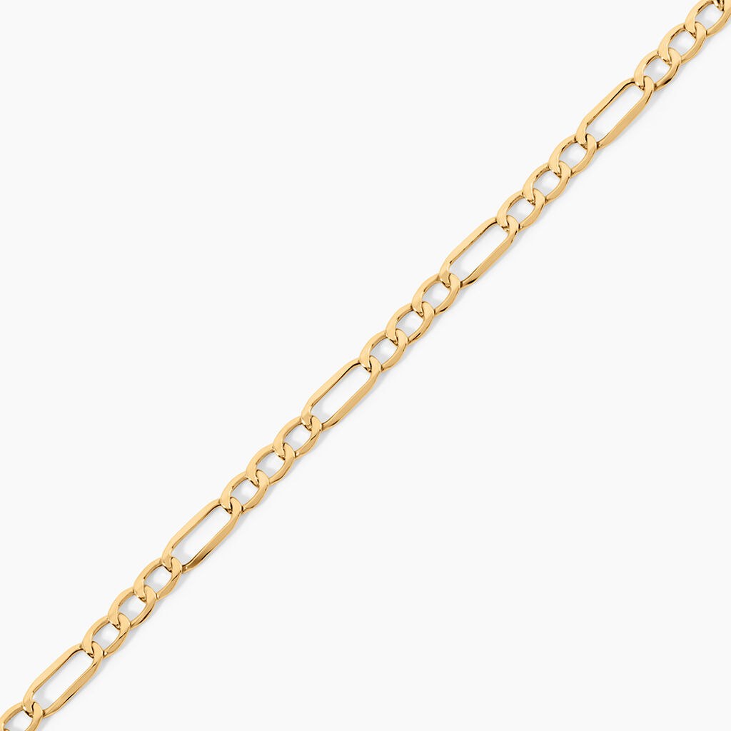 Bracelet Or Jaune Maille Altern&eacute;e 1/3 - Bracelets cha&icirc;ne Femme | Histoire d&rsquo;Or
