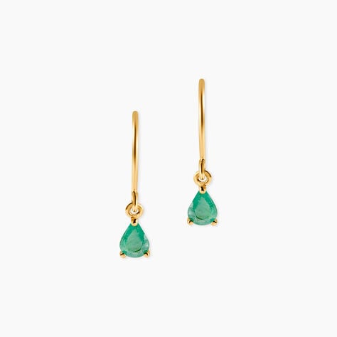 Boucles D'Oreillesucles D'Oreilles D&eacute;pareill&eacute;es Pluie D'Eclat Or Jaune Emeraude - Boucles d'oreilles Femme | Histoire d&rsquo;Or