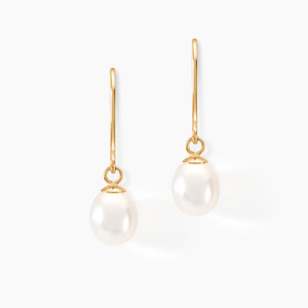 Boucles D'oreilles Pendantes Baroque Or Jaune Perle De Culture - Boucles d'oreilles pendantes Femme | Histoire d&rsquo;Or