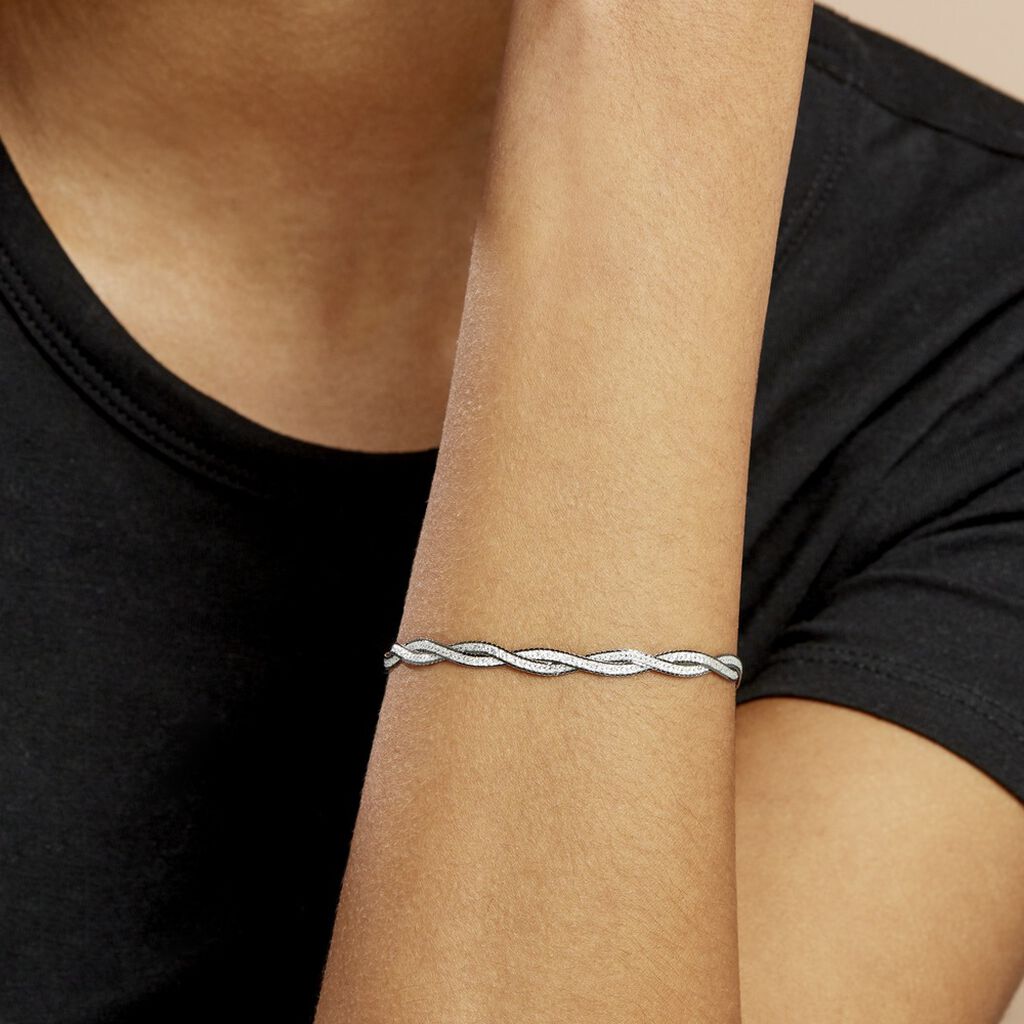 Bracelet Anaiz Argent Blanc - Bracelets chaîne Femme | Histoire d’Or