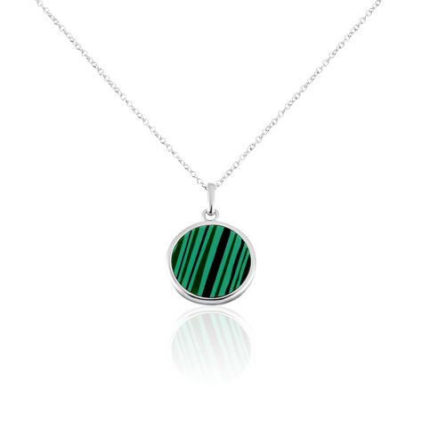 Collier Sa&uuml;l Argent Blanc Malachite - Colliers fantaisie Femme | Histoire d&rsquo;Or
