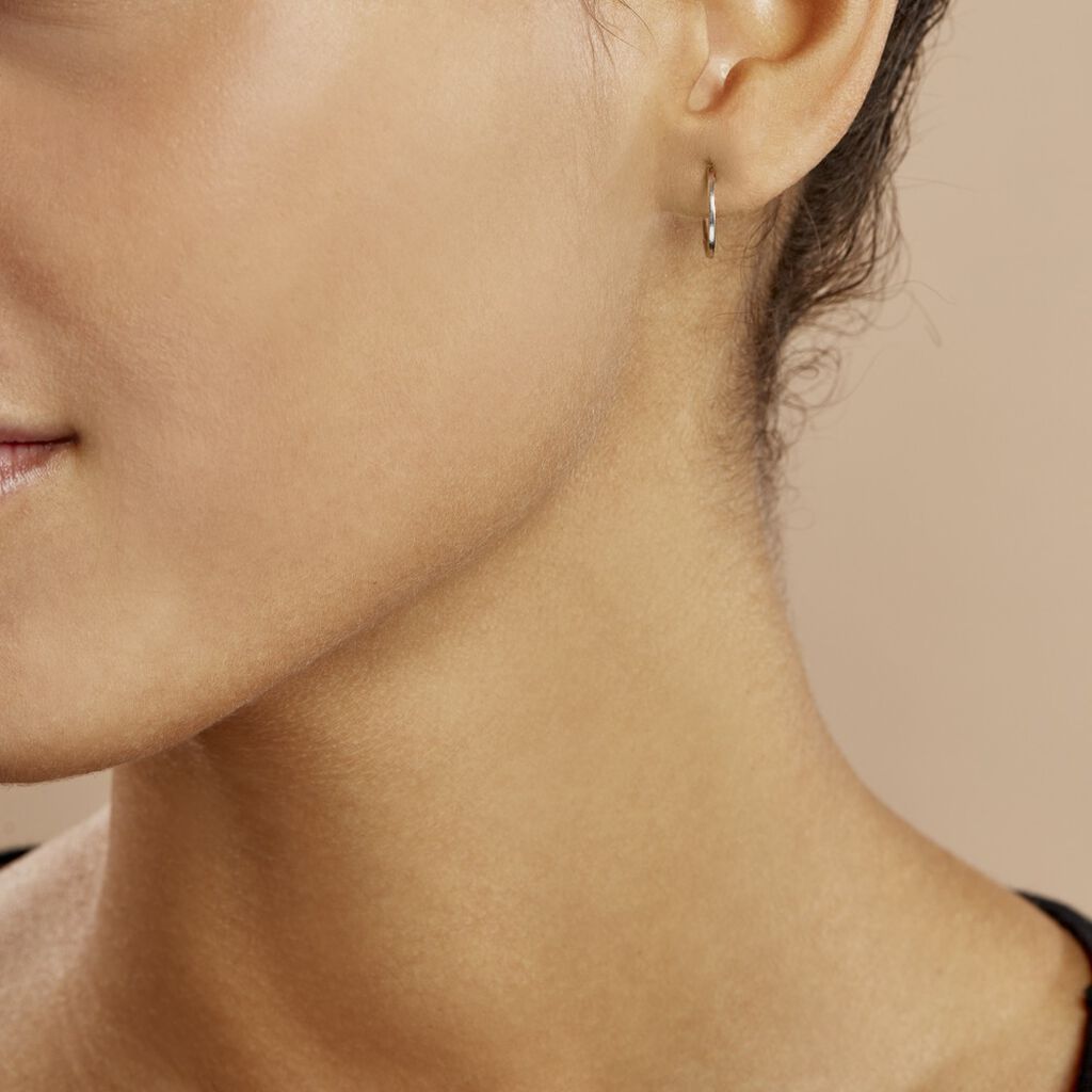 Créoles Valerina Or Blanc - Boucles d'oreilles créoles Femme | Histoire d’Or