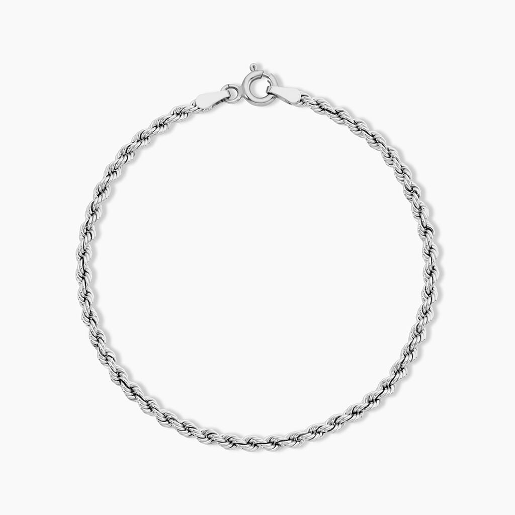 Bracelet Cordelia Maille Corde Or Blanc - Bracelets cha&icirc;ne Femme | Histoire d&rsquo;Or