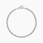 Bracelet Cordelia Maille Corde Or Blanc - Bracelets cha&icirc;ne Femme | Histoire d&rsquo;Or