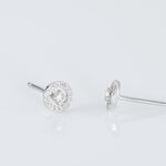 Boucles D'oreilles Puces Domitia Or Blanc Diamant - Clous d'oreilles Femme | Histoire d&rsquo;Or