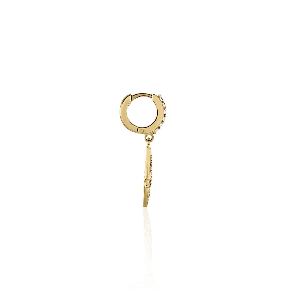 Créole Unitaire Plaqué Or Jaune Lecia Oxydes De Zirconium - Boucles d'oreilles créoles Femme | Histoire d’Or