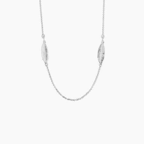 Collier Sautoir Euriell Argent Blanc - Sautoirs Femme | Histoire d&rsquo;Or