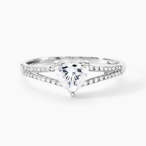 Bague Or Blanc Zandra Oxyde De Zirconium - Bagues solitaires Femme | Histoire d’Or