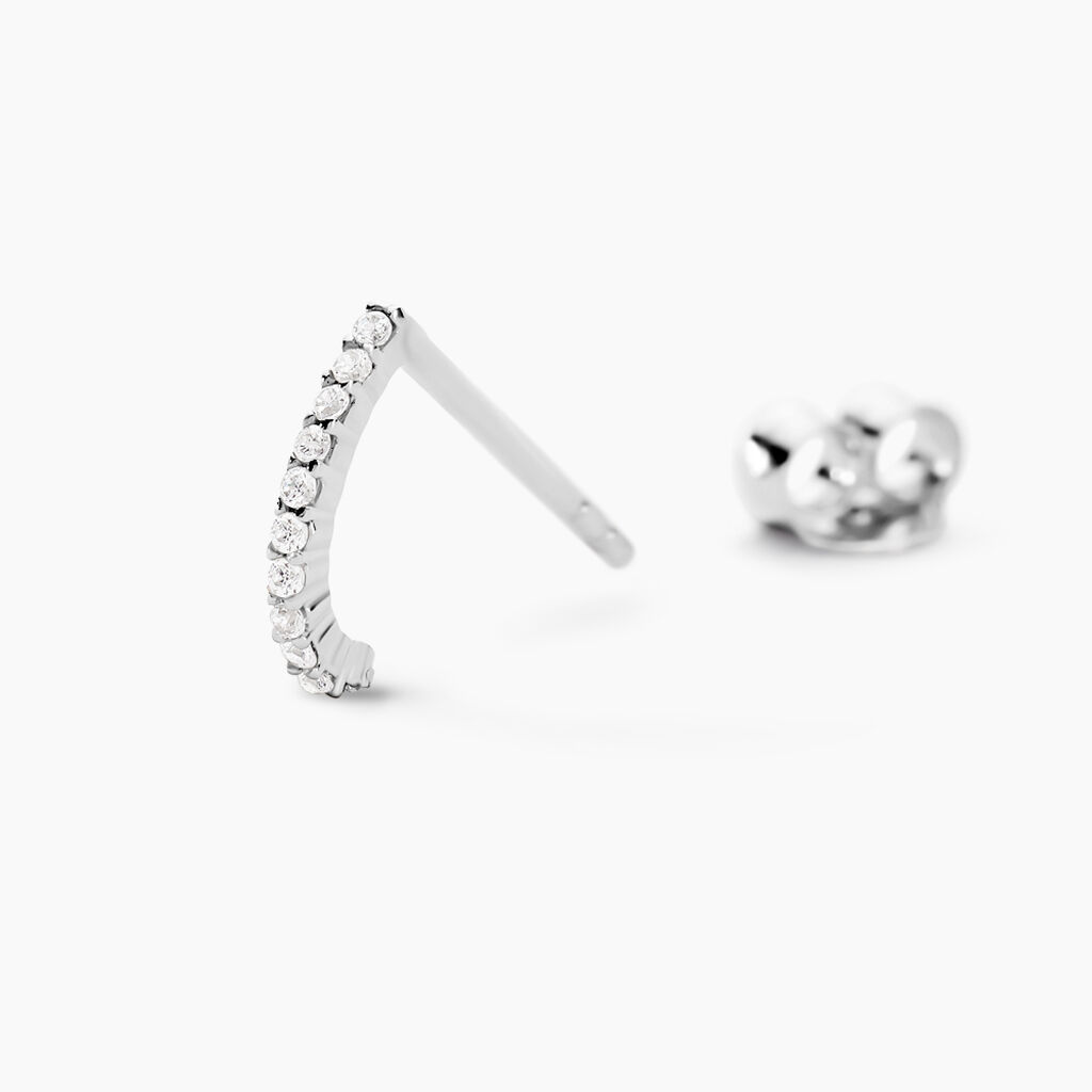 Boucles D'oreilles Puces Jayne Argent Blanc Oxyde De Zirconium - Boucles d'oreilles fantaisie Femme | Histoire d’Or