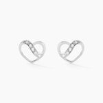 Boucles D'oreilles Puces Or Blanc Juliane Diamants - Clous d'oreilles Femme | Histoire d&rsquo;Or