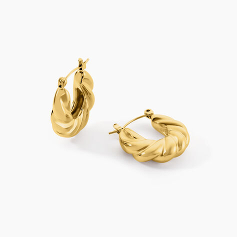 Créoles Melrose Acier Jaune - Boucles d'oreilles créoles Femme | Histoire d’Or