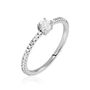 Bague Solitaire Ursi Argent Blanc Oxyde De Zirconium