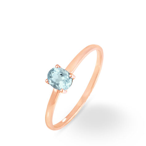Bague Lily Or Rose Aigue Marine - Bagues solitaires Femme | Histoire d’Or