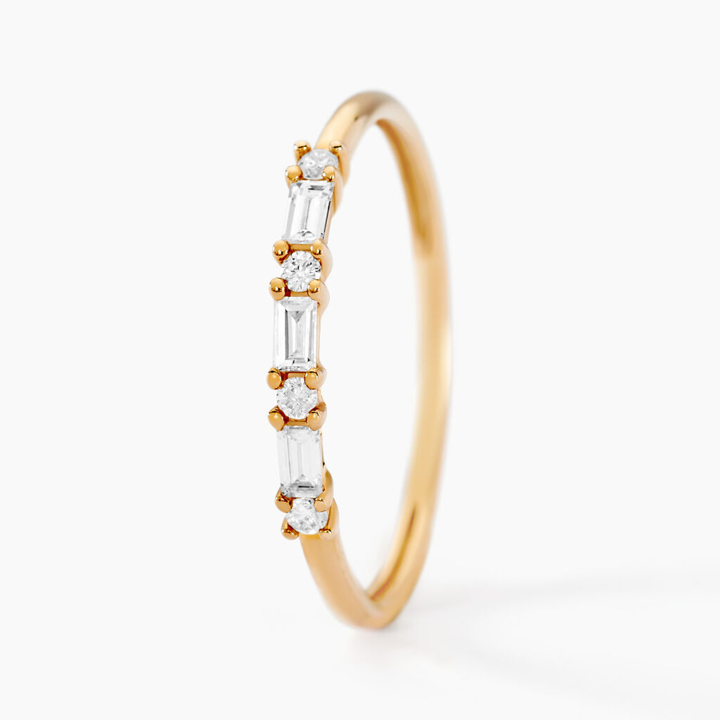 Alliance Biagio Or Jaune Diamant Synth&eacute;tique - Alliances Femme | Histoire d&rsquo;Or
