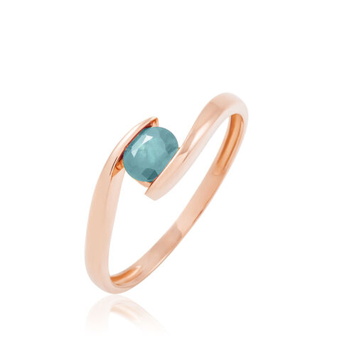 Bague Camilia Or Rose Aigue Marine - Bagues solitaires Femme | Histoire d’Or