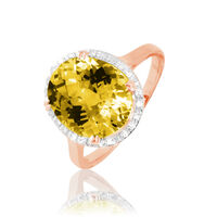 Bague Anna Or Rose Citrine Et Diamant