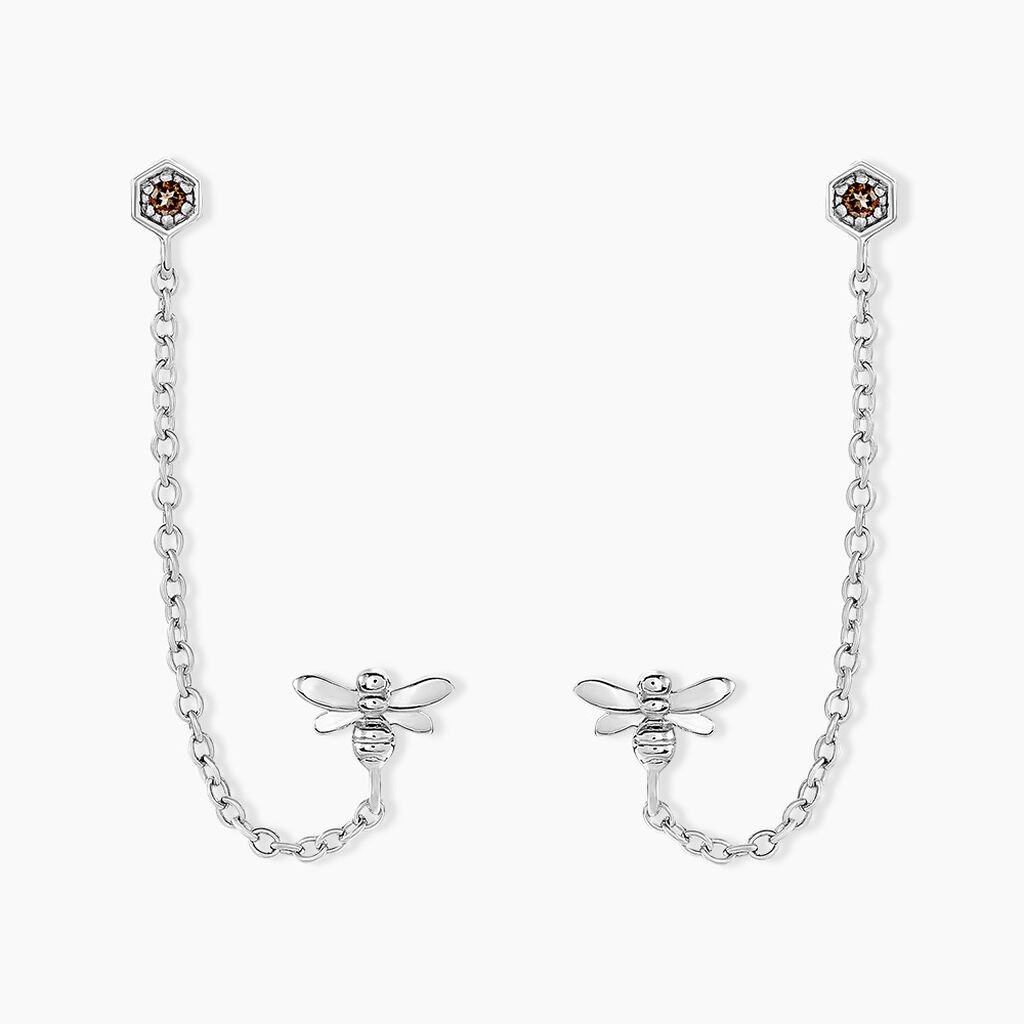 Bijoux D'oreilles Honey Argent Blanc Oxyde De Zirconium - Boucles d'oreilles fantaisie Femme | Histoire d’Or