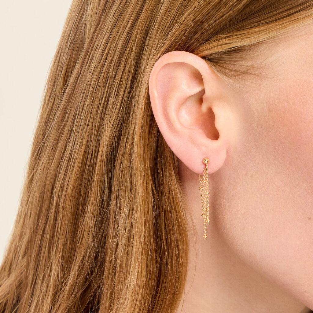Boucles D'Oreilles Pendantes Juline Plaqu&eacute; Or Jaune - Boucles d'oreilles fantaisie Femme | Histoire d&rsquo;Or