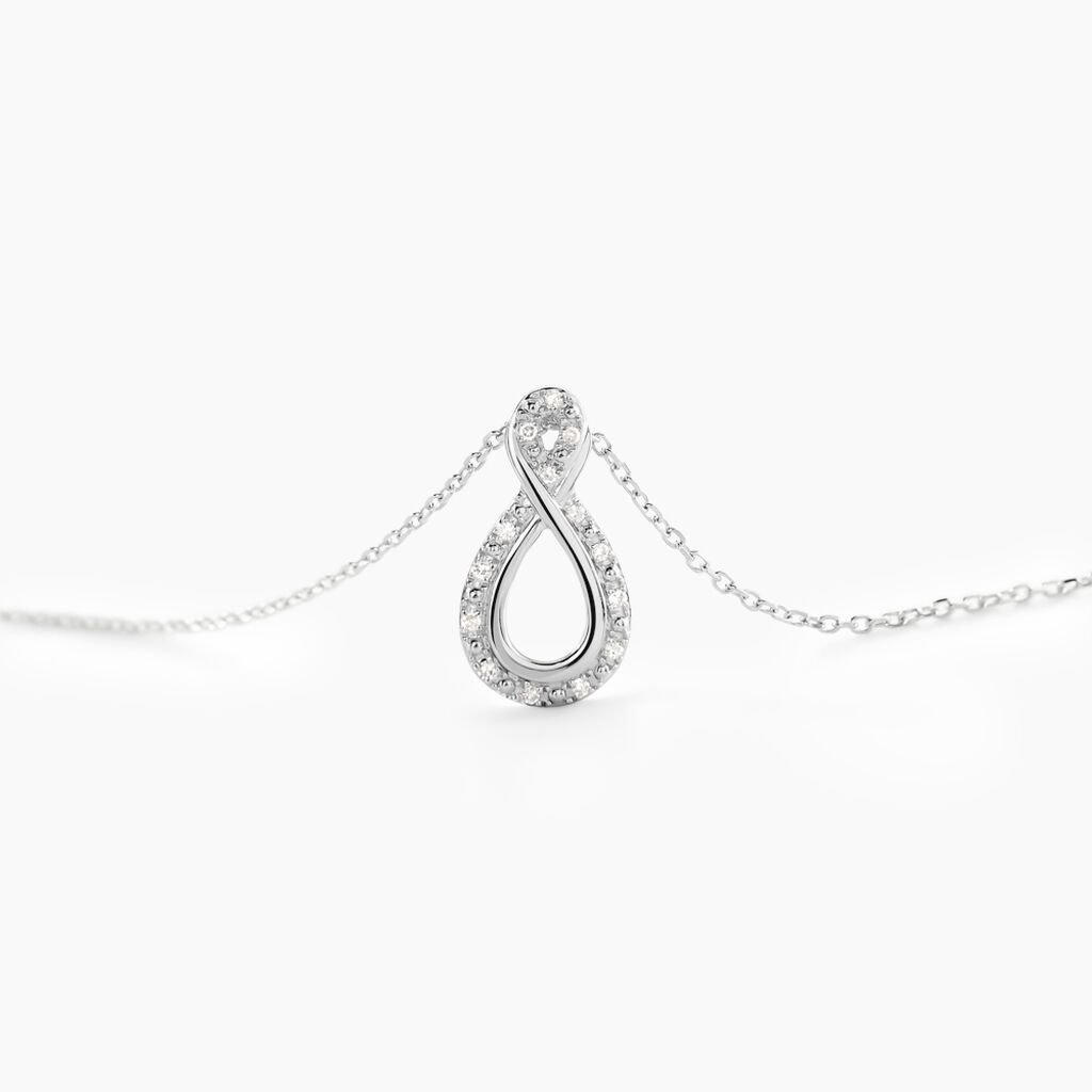 Collier Theanna Or Blanc Diamant - Colliers Femme | Histoire d’Or